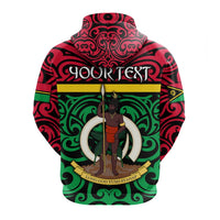 Custom Vanuatu Zip Hoodie Melanesian Warrior Version 2 LT4 - Wonder Print Shop