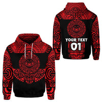 Custom Marquesas Islands Hoodie Marquesan Tattoo Simplified Version Red LT8 - Wonder Print Shop