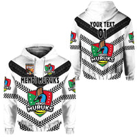 Custom Papua New Guinea PRK Mendi Muruks Hoodie Rugby Original Style White, Custom Text And Number LT8 - Wonder Print Shop