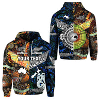 Custom New Zealand Australia Hoodie Together Blue LT8 - Wonder Print Shop