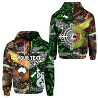 Custom New Zealand Australia Hoodie Together Green LT8 - Wonder Print Shop