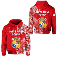 Tonga Hoodie Coat Of Arms Simple Vibes Bright Red LT8 - Wonder Print Shop