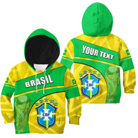 (Custom Personalised) Brasil World Cup 2022 Hoodie KID Basic Style LT6 - Wonder Print Shop