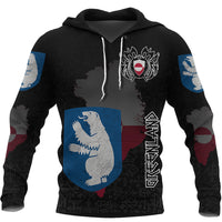 Custom Viking Greenland Flag and Map Hoodie style Viking Geri and Freki RLT12 - Wonder Print Shop