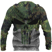 Viking Viking Skull Punisher Style Camo Zip Hoodie RLT12 - Wonder Print Shop