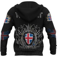 Custom Viking Iceland Flag and Map Hoodie style Viking Geri and Freki RLT12 - Wonder Print Shop