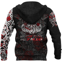 Viking Odin Viking Zip Hoodie Blood RLT12 - Wonder Print Shop