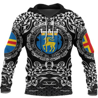 Viking Hoodie Aland Islands Viking Pattern RLT12 - Wonder Print Shop