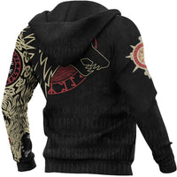 Viking Zip Hoodie - Norse Wolf RLT12 - Wonder Print Shop