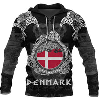 Viking Denmark Style Double Raven of Odin Hoodie RLT12 - Wonder Print Shop