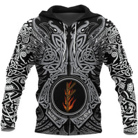 Viking Hoodie Fehu Rune, Raven Tattoo RLT12 - Wonder Print Shop