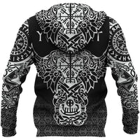 Custom Viking Zip Hoodie Odin And Raven Tattoo RLT12 - Wonder Print Shop