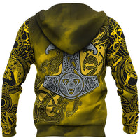Viking Hoodie Fenrir and Mjolnir RLT12 - Wonder Print Shop
