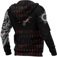 Viking Zip Hoodie - Double Dragon Tattoo and Vegvisir Blood RLT12 - Wonder Print Shop