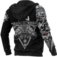 Viking Zip Hoodie - Viking Gym Vegvisir Style "No Pain No Gain" RLT12 - Wonder Print Shop