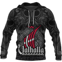 Custom Viking Hoodie Denmark Odin And Drakkar RLT12 - Wonder Print Shop