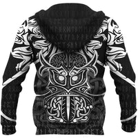 Viking Zip Hoodie - Njord and Dragon Tattoo RLT12 - Wonder Print Shop