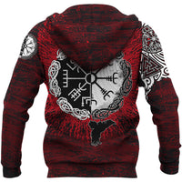 Viking Hoodie Raven Of Odin and Symbol Viking On Blood Background RLT12 - Wonder Print Shop