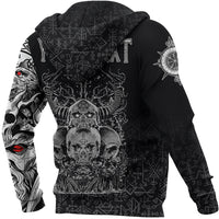 Custom Viking Skull Honor Zip Hoodie RLT12 - Wonder Print Shop