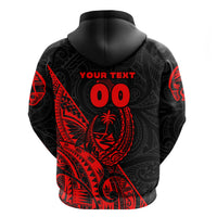 Custom Guam Rugby Hoodie Polynesian Patterns Style Red LT16 - Wonder Print Shop