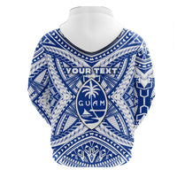 Custom Guam Rugby Hoodie Polynesian Patterns Blue LT16 - Wonder Print Shop