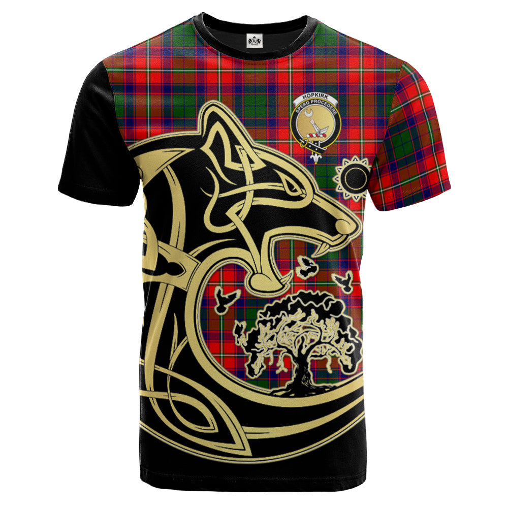 scottish-hopkirk-clan-crest-celtic-wolf-tartan-t-shirt
