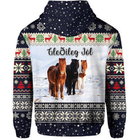Custom Icelandic Horse Christmas Zip Hoodie Navy LT8 - Wonder Print Shop