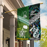 New Zealand and Cook Islands Flag Together Paua Shell LT8 - Wonder Print Shop