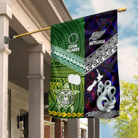 New Zealand and Cook Islands Flag Together Purple LT8 - Wonder Print Shop