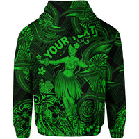 Custom Hawaii Hula Girl Polynesian Hoodie Unique Style Green LT8 - Wonder Print Shop