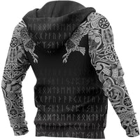 Viking Hoodie Custom The Raven Of Odin Tattoo RLT12 - Wonder Print Shop