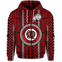 Custom Hawaii Kahuku School Zip Hoodie Red Raiders Simple Style LT8 - Wonder Print Shop