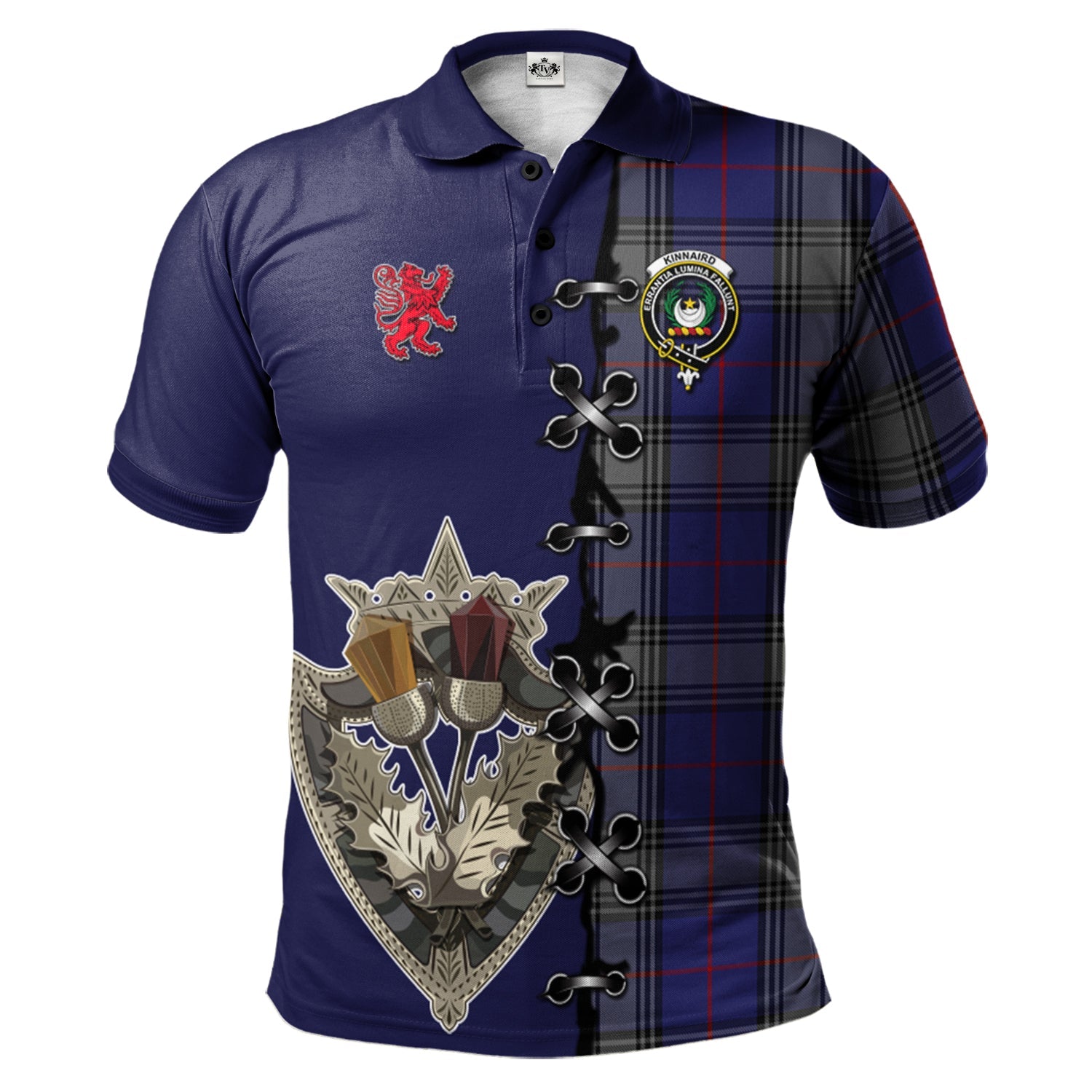 scottish-kinnaird-clan-crest-tartan-lion-rampant-and-celtic-thistle-polo-shirt