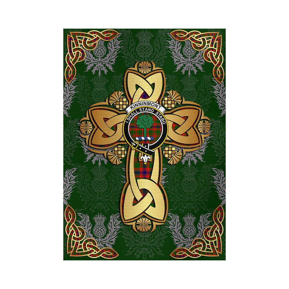 scottish-kinninmont-clan-crest-tartan-golden-celtic-thistle-garden-flag