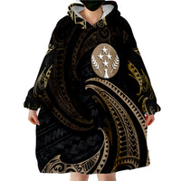 Kosrae Gold Tribal Wave Wearable Blanket Hoodie - Wonder Print Shop