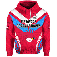 Custom Papua New Guinea Bintangor Goroka Lahanis Hoodie Rugby Original Style Red, Custom Text And Number LT8 - Wonder Print Shop