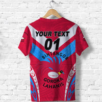Custom Papua New Guinea Bintangor Goroka Lahanis T Shirt Rugby Original Style Red, Custom Text And Number LT8 - Wonder Print Shop