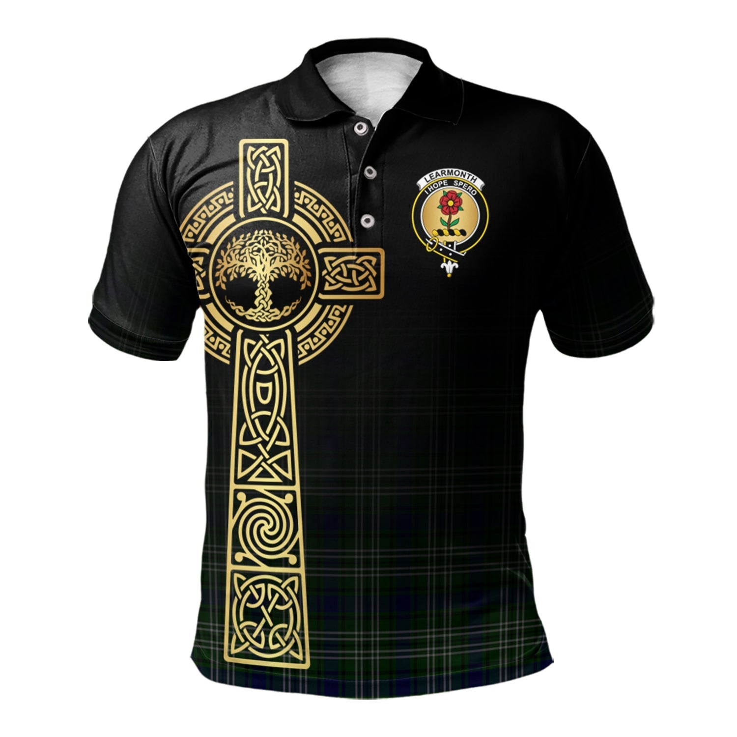 scottish-learmonth-clan-crest-tartan-celtic-tree-of-life-polo-shirt