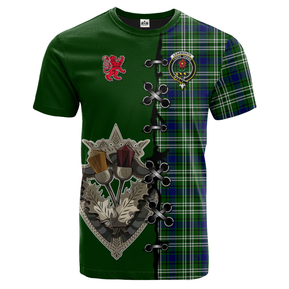scottish-learmonth-clan-crest-tartan-lion-rampant-and-celtic-thistle-t-shirt