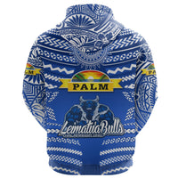 Custom Mate Maa Tonga Zip Hoodie Leimatua Bulls Creative Style Blue LT8 - Wonder Print Shop