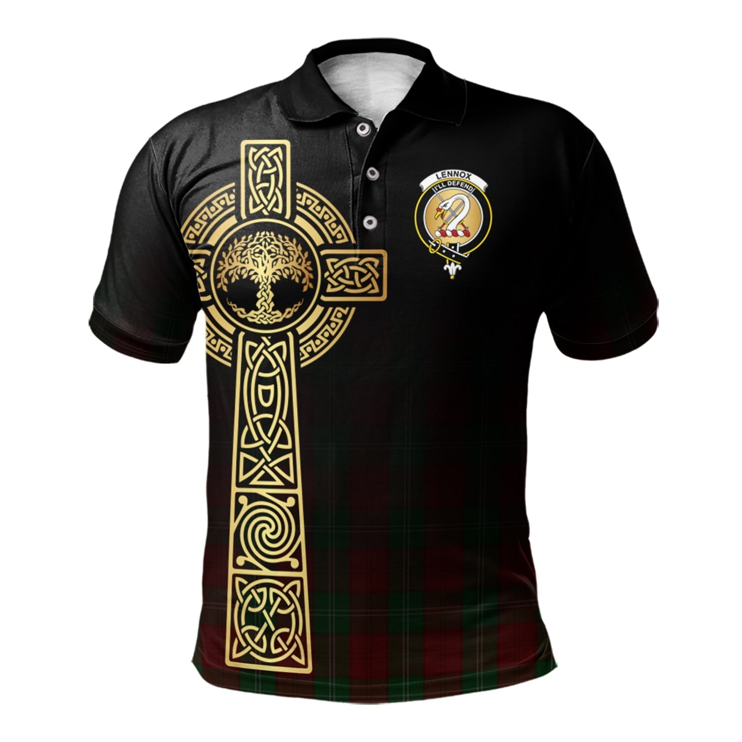 scottish-lennox-clan-crest-tartan-celtic-tree-of-life-polo-shirt