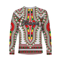 (Custom Personalised) Ethiopia Long Sleeve Shirt Dashiki White Style LT6 - Wonder Print Shop