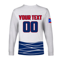 (Custom Personalised And Number) Baseball 2023 Puerto Rico Long Sleeve Shirts LT6 - Wonder Print Shop