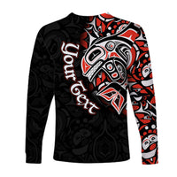 (Custom Personalised) Canada Haida Long Sleeve Shirts Killer Whale LT6 - Wonder Print Shop