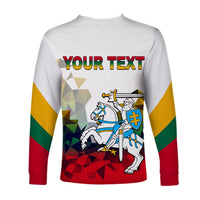(Custom Personalised) Lithuania Long Sleeve Shirt Polygonal Template Style LT6 - Wonder Print Shop