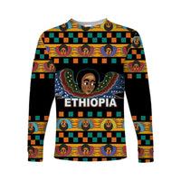 (Custom Personalised) Ethiopia Long Sleeve Shirts Ethiopian Church Angels Black LT6 - Wonder Print Shop