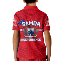 Samoa Independence Polo Shirt for Kid 2023 Red Style LT6 - Wonder Print Shop
