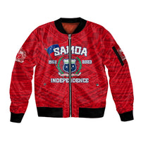 Samoa Independence Sleeve Zip Bomber Jacket 2023 Red Style LT6 - Wonder Print Shop