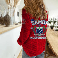 Samoa Independence Women Casual Shirt 2023 Red Style LT6 - Wonder Print Shop