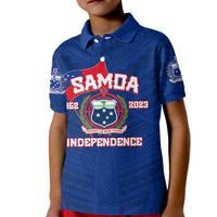 Samoa Independence Polo Shirt for Kid 2023 Blue Style LT6 - Wonder Print Shop